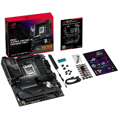 Материнская плата ASUS ROG Strix X870E-E Gaming WiFi X870E Socket AM5 4xDDR5, 4xSATA3, RAID, 5xM.2, 2xPCI-E16x, 9xUSB3.2, 4xUSB3.2 Type C, DP, HDMI, WiFi, 5Glan, ATX