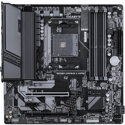 Материнская плата Gigabyte B550M Gaming X WiFi6 Socket-AM4 AMD B550 4xDDR4, 4xSATA3, RAID, 2xM.2, 2xPCI-E16x, 4xUSB3.2, DP, HDMI, Glan, WiFi, mATX Ret