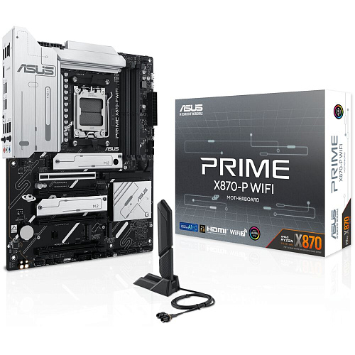 Материнская плата ASUS Prime X870-P WiFi X870 Socket AM5 4xDDR5, 2xSATA3, RAID, 4xM.2, 3xPCI-E16x, 4xUSB3.2, 2xUSB3.2 Type C, DP, HDMI, WiFi, 2.5Glan, ATX