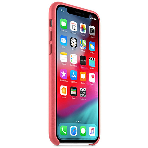 Чехол для Apple iPhone Xs Leather Case Peony Pink