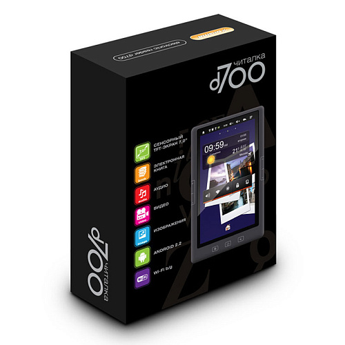 Электронная книга Digma D700 4Gb черный+ чехол