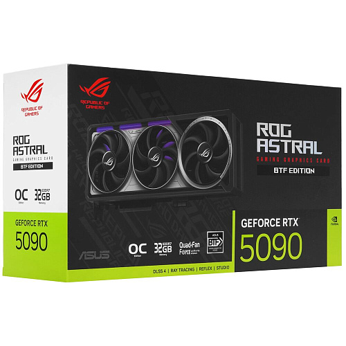 Видеокарта ASUS GeForce RTX 5090 32768Mb, ROG Astral BTF OC 32 Gb (ROG-Astral-RTX5090-O32G-BTF-Gaming) 2xHDMI, 3xDP, Ret