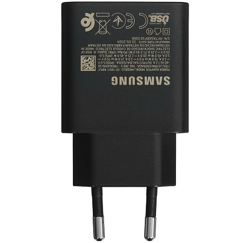 Сетевое зарядное устройство Samsung EP-T4511 45W Type C+ cable, черное