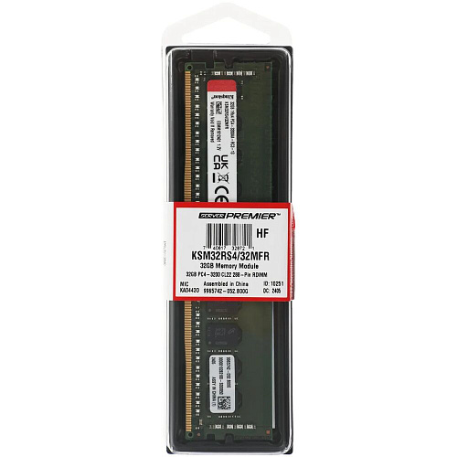 Модуль памяти Kingston 32GB 3200MHz DDR4 RDIMM ECC Reg CL22 1Rx4 Micron F Rambus