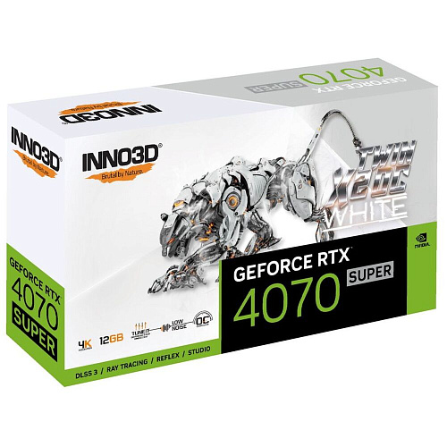 Видеокарта Inno3D GeForce RTX 4070 Super 12288Mb, Twin X2 OC White 12 Gb (N407S2-126XX-186162W) 1xHDMI, 3xDP, Ret