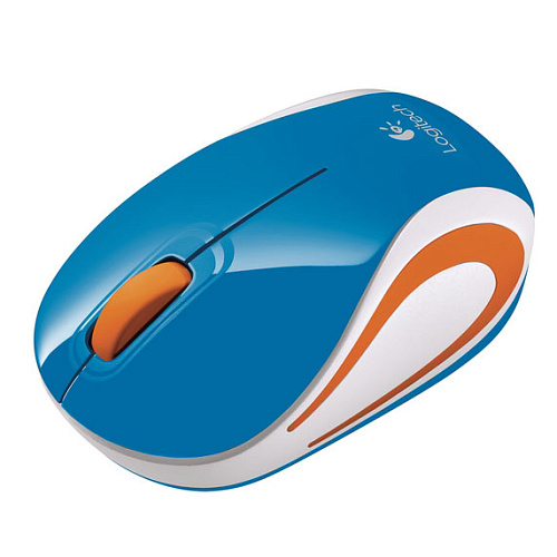 Мышь Logitech M187 Wireless Mini Mouse Blue-Orange USB 910-002738