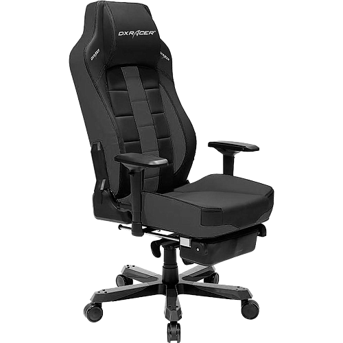 Кресло для геймера DXRacer Classic чёрное (OH/CT120/N/FT, экокожа, регулируемый угол наклона, механизм качания, подставка для ног)
