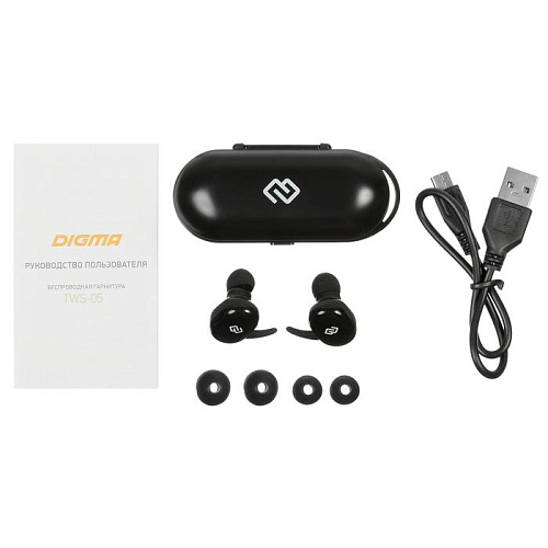 Bluetooth гарнитура Digma TWS-05 Touch Black