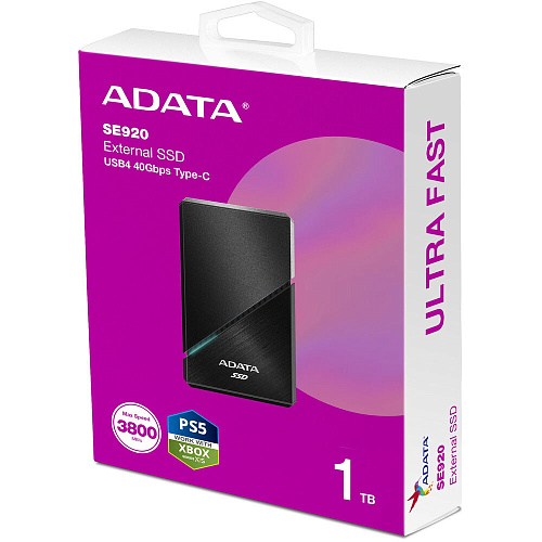 Внешний SSD-накопитель 1Tb A-DATA SE920 SE920-1TCBK (SSD) USB 3.1 Type C черный