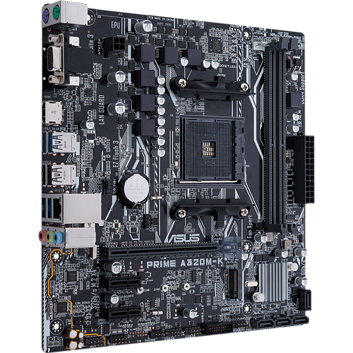 Материнская плата ASUS Prime A320M-K A320 Socket AM4 2xDDR4, 4xSATA3, RAID, 1xM.2, 1xPCI-E16x, 4xUSB3.0, VGA, HDMI, Glan, mATX