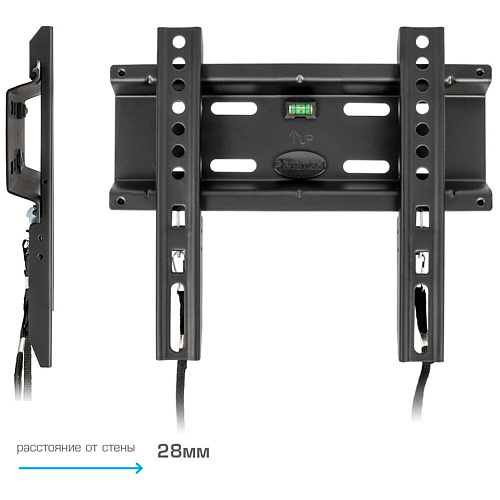 Кронштейн фиксированный Kromax FLAT-5 new 15-47' до 35кг Vesa до 200x200 черный