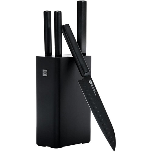 Xiaomi Huo Hou Heat Cool Black Non-stick, 4 ножа и подставка.