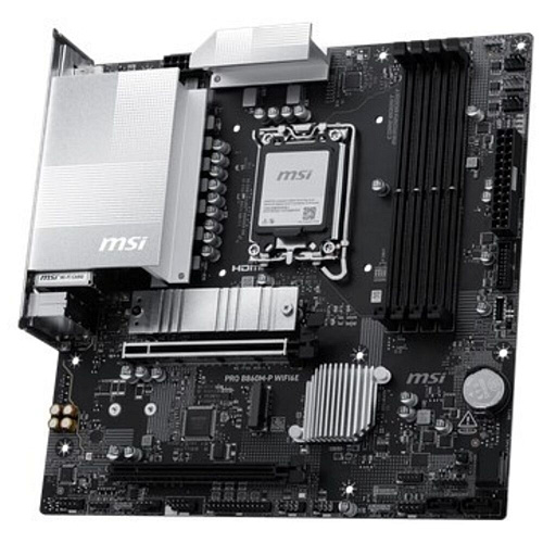 Материнская плата MSI Pro B860M-P WiFi6E B860 Socket-1851 4xDDR5, 4xSATA3, RAID, 2хM.2, 2xPCI-E16x, 3xUSB3.2, D-Sub, DP, HDMI, WiFi, 2.5Glan, mATX