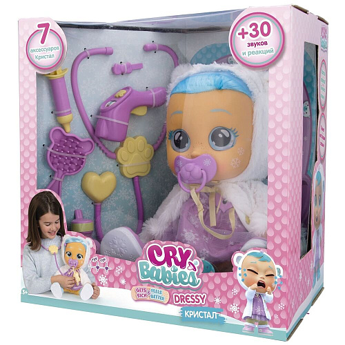 Кукла IMC Toys Crybabies Кристал заболела интеракт. плачущая с аксессуарами 41022