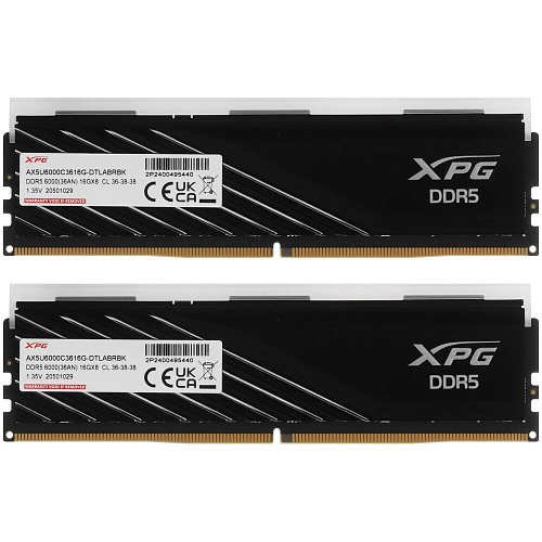 Модуль памяти DIMM 32Gb 2х16Gb DDR5 PC48000 6000MHz ADATA XPG Lancer Blade Black (AX5U6000C3616G-DTLABRBK)