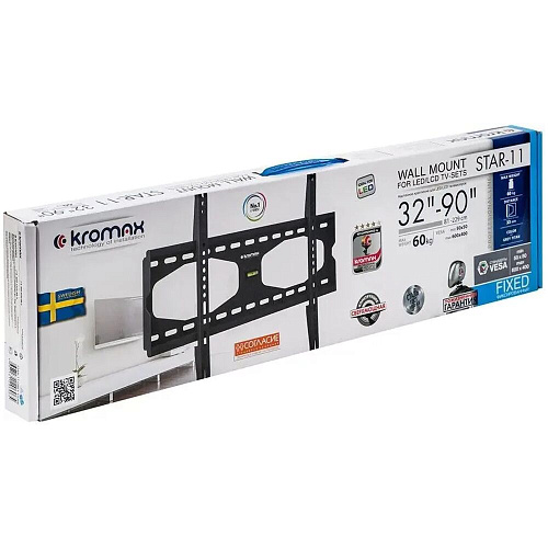 Кронштейн фиксированный Kromax STAR-11 32-90' до 60кг Vesa до 600x400