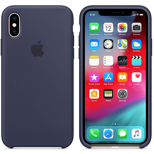 Чехол для Apple iPhone Xs Silicone Case Midnight Blue