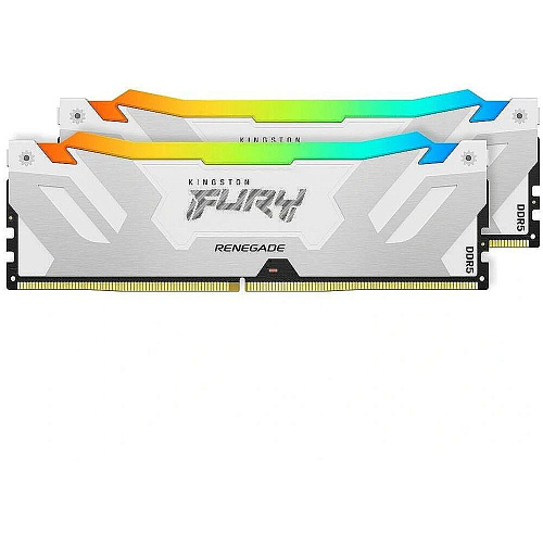 Модуль памяти DIMM 32Gb 2х16Gb DDR5 PC51200 6400MHz Kingston Fury Renegade RGB White (KF564C32RWAK2-32)