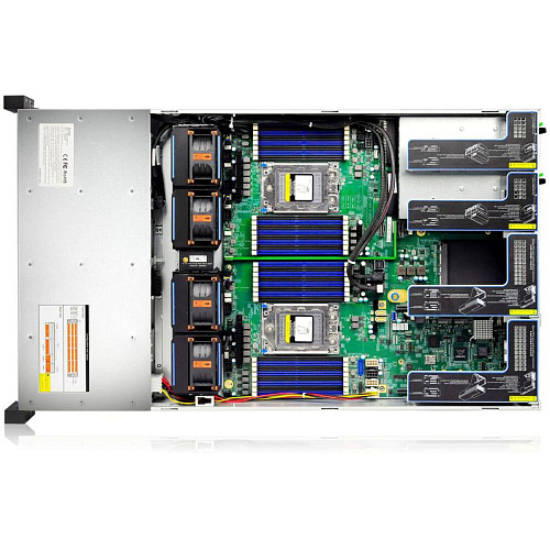 Платформа Gooxi SR201-D25RE 2U 25 bay server with expander bp,based on AMD 7003 2 riser cards of PCIe4.0(X32 to x16x8) 2x rear SAS/SATA 2x rear NVME 1300W 1+1 P