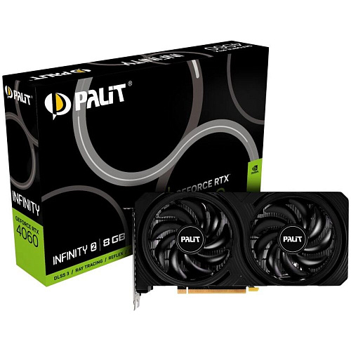 Видеокарта Palit GeForce RTX 4060 8192Mb, Infinity 2 8G (NE64060019P1-1070L) 1xHDMI, 3xDP, Ret