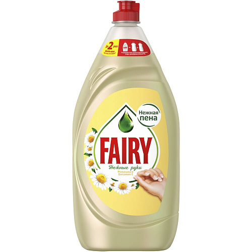 Fairy Средство для мытья посуды Ромашка и витамин Е, 1,35 л.