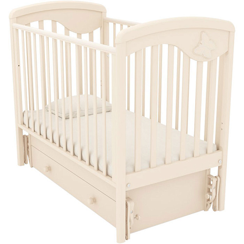 Детская кроватка Гандылян К-2002-24м "Джулия" (Бабочка) (маятник универсальный) слоновая кость