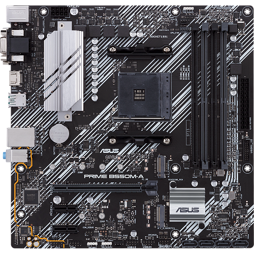 Материнская плата ASUS Prime B550M-A B550 Socket AM4 4xDDR4, 4xSATA3, RAID, 2xM.2, 1xPCI-E16x, 6xUSB3.1, D-Sub, DVI-D, HDMI, Glan, mATX УЦЕНКА