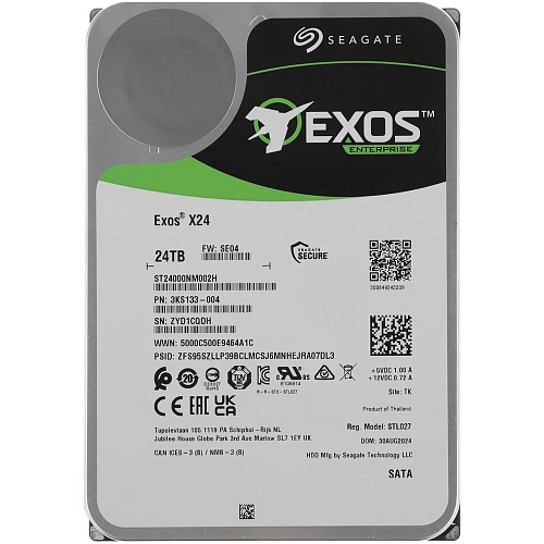 Внутренний жесткий диск 3,5" 24Tb Seagate (ST24000NM002H) 512Mb 7200rpm SATA3 Exos X24