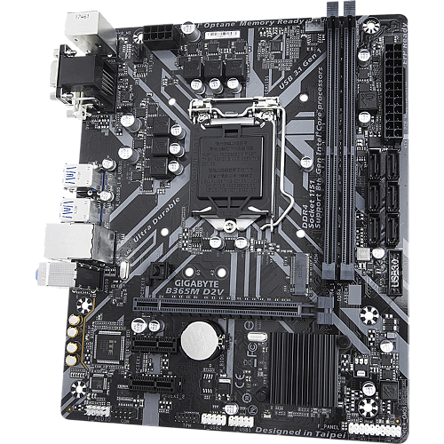 Материнская плата Gigabyte B365M D2V B365 Socket-1151v2 2xDDR4, 6xSATA3, 1xM.2, 1xPCI-E16x, 2xUSB3.1, D-Sub, DVI-D, Glan, mATX