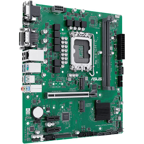 Материнская плата ASUS Pro H810M-C-CSM H810 Soc-1851 2xDDR5, 4xSATA3, 2хM.2, 1xPCI-E16x, 3xUSB3.2, 1xUSB3.2 Type C, D-Sub, DP, HDMI, Glan, mATX