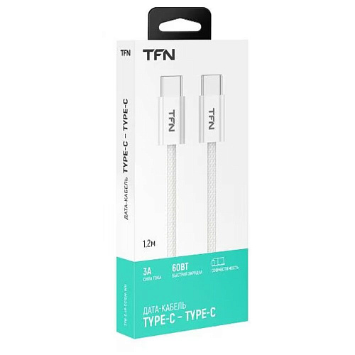 Кабель Type C - Type C 1.2m TFN TFN-C-IP-CC12M-WH 60W белый
