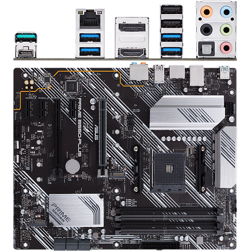 Материнская плата ASUS Prime B550-Plus B550 Socket AM4 4xDDR4, 6xSATA3, RAID, 2xM.2, 2xPCI-E16x, 5xUSB3.2, 1xUSB3.2 Type C, DP, HDMI, Glan, ATX УЦЕНКА