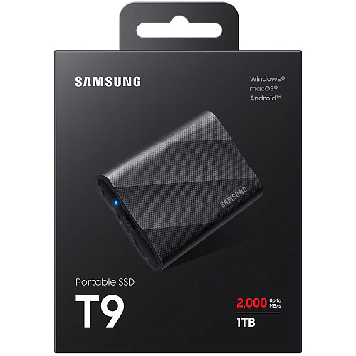 Внешний SSD-накопитель 1Tb Samsung T9 MU-PG1T0B/WW (SSD) USB 3.2 Type C Черный