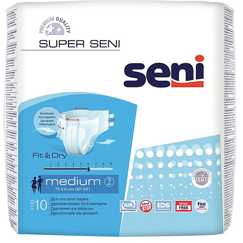 Seni Подгузники для взрослых Super Classic, 75-110 см., M (10 шт.)
