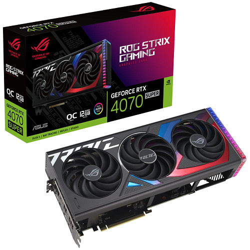 Видеокарта ASUS GeForce RTX 4070 Super 12288Mb, ROG Strix Gaming OC 12G (ROG-Strix-RTX4070S-O12G-Gaming) 1xHDMI, 3xDP, Ret