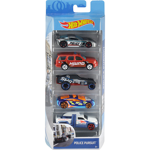 Mattel Hot Wheels 1806/FYL15 Подарочный набор из 5 машинок (Police Pursuit)