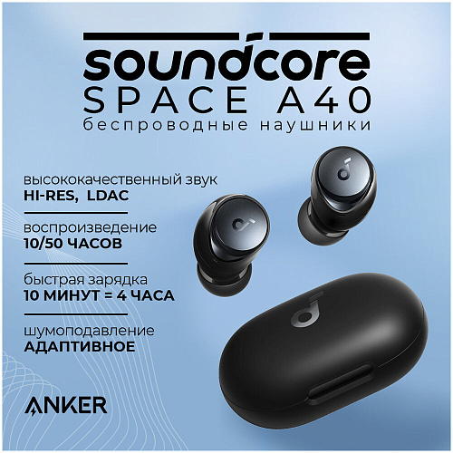 Bluetooth гарнитура Anker Soundcore Space A40 Black УЦЕНКА
