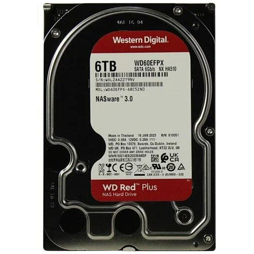 Внутренний жесткий диск 3,5" 6Tb Western Digital (WD60EFPX) 256Mb 5400rpm IntelliPower SATA3 Red Plus