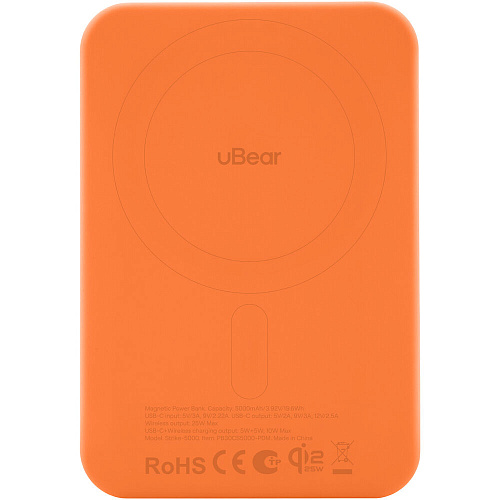 Внешний аккумулятор uBear Strike Magnetic Power bank MagSafe 5000mAh PD30W Qi2.2 Orange