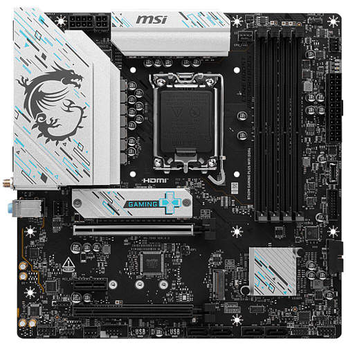 Материнская плата MSI B760M Gaming Plus WiFi DDR4 B760 Socket-1700 4xDDR4, 4xSATA3, RAID, 2xM.2, 2xPCI-E16x, 4xUSB3.2, DP, HDMI, WiFi 2.5Glan, mATX