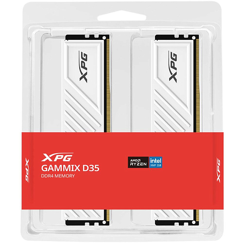 Модуль памяти DIMM 32Gb 2х16Gb DDR4 PC25600 3200MHz ADATA XPG Gammix D35 White (AX4U320016G16A-DTWHD35)