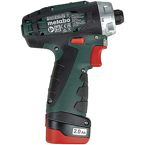 Аккумуляторная дрель-шуруповерт Metabo PowerMaxx BS 2020 Basic, 12 В, 2.0 А·ч х2, коробка 600984000