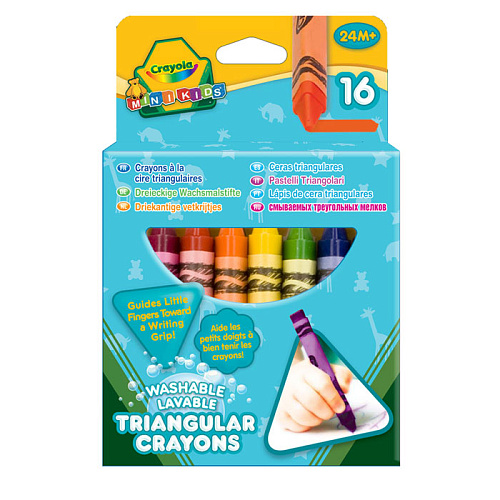 Восковые мелки Crayola смываемые треугольные 16 шт