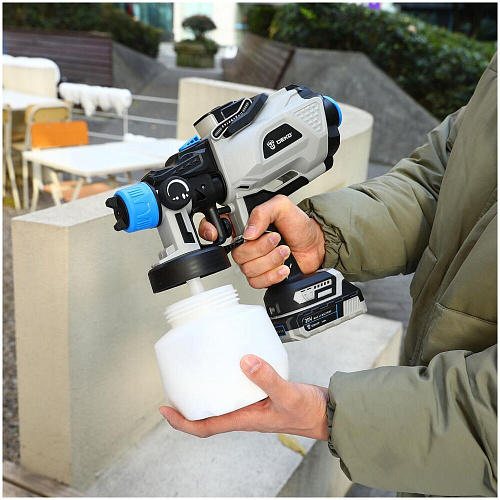 Аккумуляторный краскопульт Deko SG20DK PRO, 20В, 1200 мл, 2x3.0Ач 083-1136