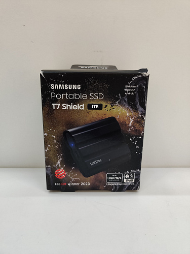 Внешний SSD-накопитель 1Tb Samsung T7 Shield MU-PE1T0S/WW (SSD) USB 3.2 Type C Черный УЦЕНКА