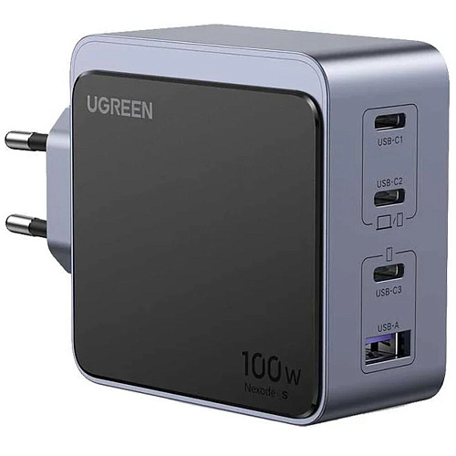 Сетевое зарядное устройство Ugreen X565 (35043) 100W 3xType C + USB, серое