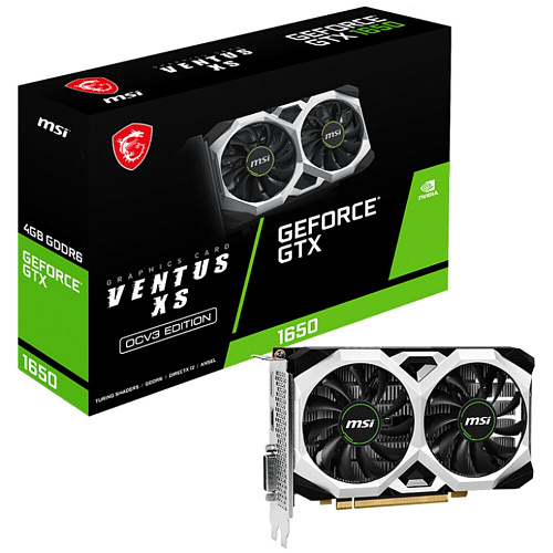 Видеокарта MSI GeForce GTX 1650 4096Mb, D6 Ventus XS OCV3 (GTX 1650 D6 Ventus XS OCV3) DVI-D, DP, HDMI, Ret