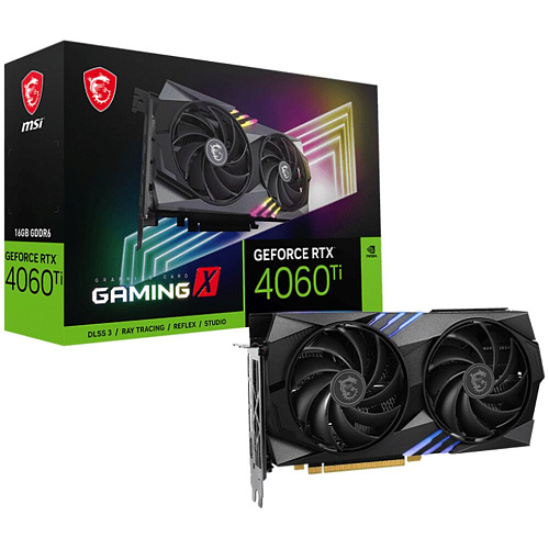 Видеокарта MSI GeForce RTX 4060 Ti 16384Mb, Gaming X 16G (RTX 4060 Ti Gaming X 16G) 1xHDMI, 3xDP, Ret