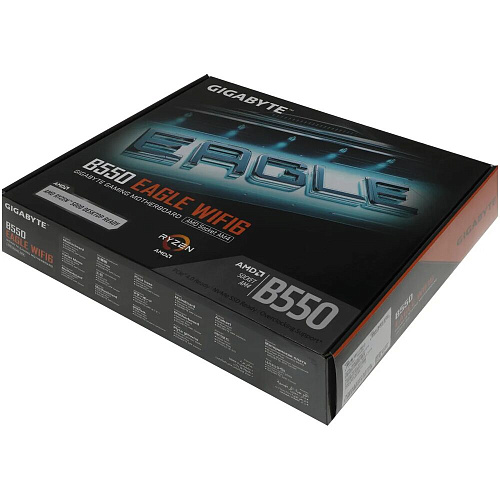Материнская плата Gigabyte B550 Eagle WIFI6 Socket-AM4 AMD B550 4xDDR4, 4xSATA3, RAID, 2xM.2, 5xPCI-E16x, 3xUSB 3.2, 1xUSB3.2 Type C, HDMI, Wi-Fi, Glan, ATX Ret