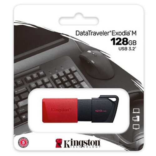 USB Flash накопитель 128GB Kingston DataTraveler Exodia M (DTXM/128GB) USB 3.2 Черно-Красный